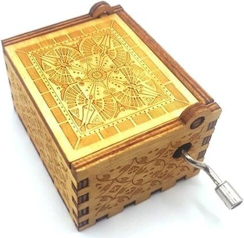 Beauty and The Beast Engraved Wood Music Box with Hand Crank Mechanism, Unique Gift for Christmas/Birthday/Aniversary/Valentine's Day in Saudi Arabia