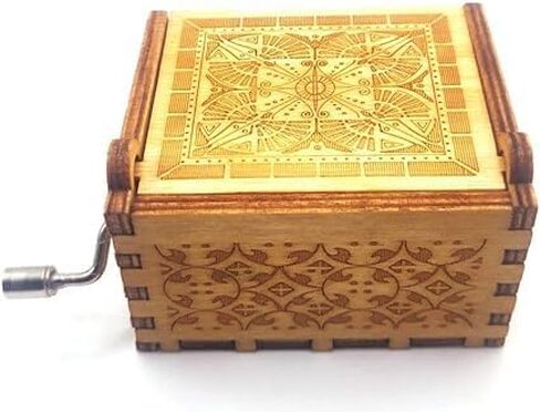 Beauty and The Beast Engraved Wood Music Box with Hand Crank Mechanism, Unique Gift for Christmas/Birthday/Aniversary/Valentine's Day in Saudi Arabia