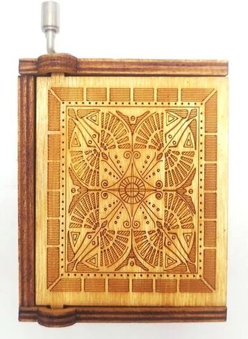 Beauty and The Beast Engraved Wood Music Box with Hand Crank Mechanism, Unique Gift for Christmas/Birthday/Aniversary/Valentine's Day in Saudi Arabia