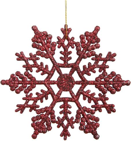 Vickerman 21442-4" Burgundy Glitter Snowflake Christmas Tree Ornament (24 pack) (M101405) in Saudi Arabia