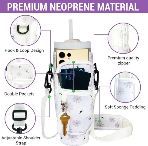 Stanley Cup 40oz Tumbler Crossbody Bag with Adjustable Strap, Zipper Pocket and Key Holder in Saudi Arabia