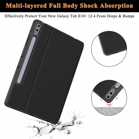 Soke Galaxy Tab S9 Plus/S9 FE+ Plus Case with S Pen Holder[SM-X610/X616B/X810/X816B/X818U]- Shockproof Smart Folio Stand Case, Soft TPU Back Cover for Samsung Galaxy Tablet S9+ 12.4 Inch,Aqua in Kuwait