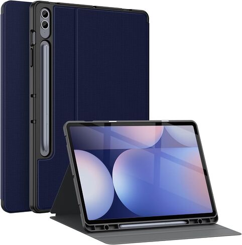 حافظة Soke Galaxy Tab S9 Plus/S9 FE+ Plus مع حامل قلم S [SM-X610/X616B/X810/X816B/X818U] - حافظة قابلة للطي ذكية مقاومة للصدمات، غطاء خلفي ناعم من مادة TPU لجهاز Samsung Galaxy Tablet S9+ 12.4 بوصة، أسود in Kuwait