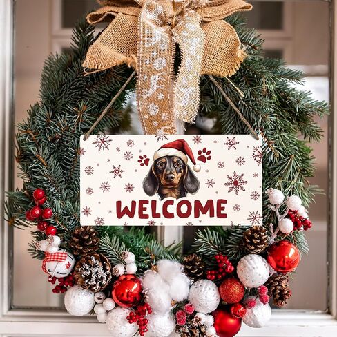 JXREQ Christmas Door Sign, Merry Christmas Sign, Border Collie Dog Christmas Signs, Christmas Dog Front Door Decorations, Christmas Door Hanger, Christmas Wall Decor, Dog Mom Gifts, 12x6 Inch in Saudi Arabia