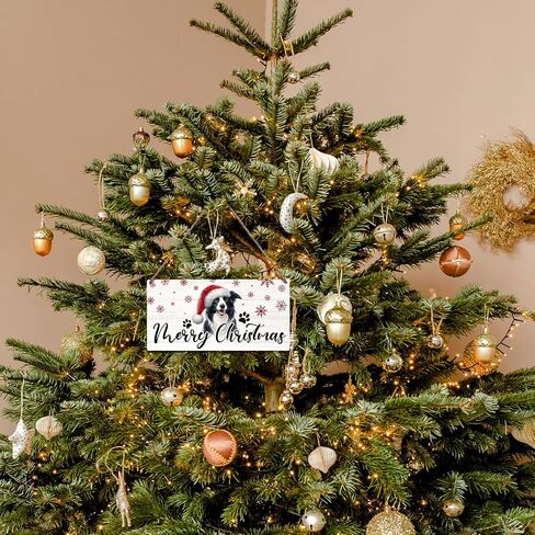 JXREQ Christmas Door Sign, Merry Christmas Sign, Border Collie Dog Christmas Signs, Christmas Dog Front Door Decorations, Christmas Door Hanger, Christmas Wall Decor, Dog Mom Gifts, 12x6 Inch in Saudi Arabia