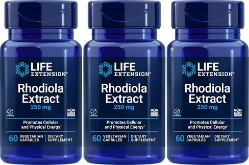 Life Extension - مستخلص الروديولا (3% روزافينز) - 250 مجم - 60 كبسولة نباتية (عبوة من 3 قطع) in Kuwait