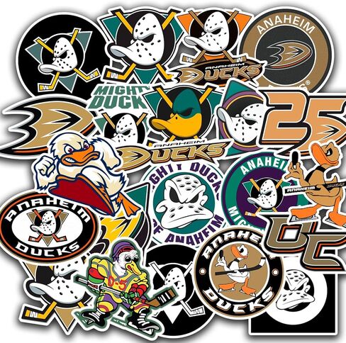 27 قطعة من ملصقات Anaheim American Ducks Hockey لزجاجة المياه، والكمبيوتر المحمول، والدراجة، والكمبيوتر، والدراجات النارية، وحقيبة السفر، وملصق تزيين ملصق السيارة in Kuwait