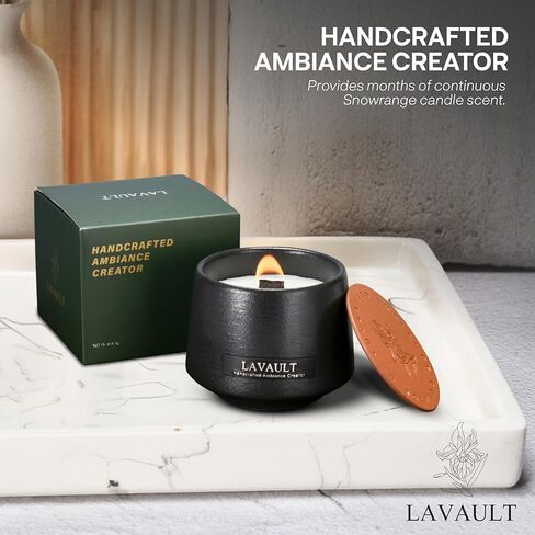Stone Jar Candles - Long-Lasting Burn Time - Made from Natural Soy Wax and Essential Oils - Paraffin-Free - Ideal for Home or Office - Decorative Candles - Black Gift Candles - Floral Aroma in Saudi Arabia