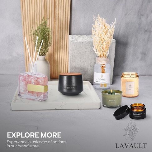 Stone Jar Candles - Long-Lasting Burn Time - Made from Natural Soy Wax and Essential Oils - Paraffin-Free - Ideal for Home or Office - Decorative Candles - Black Gift Candles - Floral Aroma in Saudi Arabia
