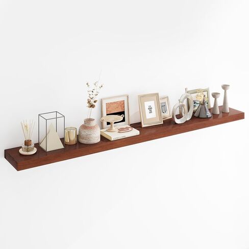 Floating Shelves for Wall | 9.3 Inch Deep Rustic Floating Shelves with Solid Ash Wood Veneer Set of 1 | 48 Inch Floating Shelves with Upgraded Brackets | for Living Room Bathroom Home Office in Saudi Arabia