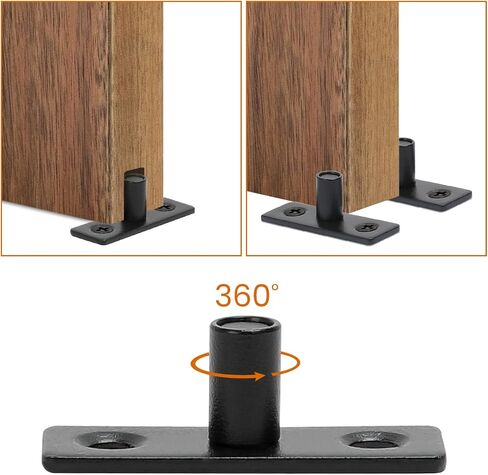 Homode Barn Door Floor Guide, Sliding Door Roller Guide for Bottom, Barn Door Bottom Guide Floor Mount 2 Pack, T Shape Door Guides, Barn Door Hardware Floor Guide Matte Black in Saudi Arabia