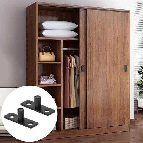 Homode Barn Door Floor Guide, Sliding Door Roller Guide for Bottom, Barn Door Bottom Guide Floor Mount 2 Pack, T Shape Door Guides, Barn Door Hardware Floor Guide Matte Black in Saudi Arabia