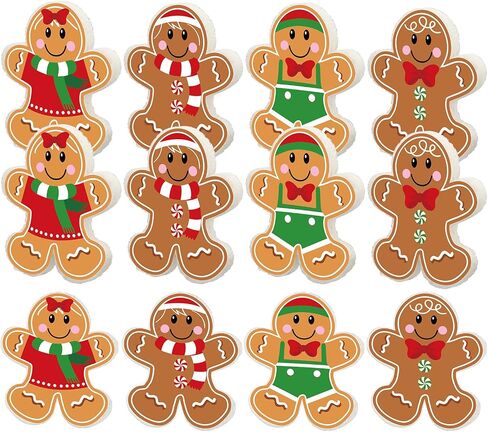 12 Pack Christmas Kitchen Sponges Gingerbread Man Shaped Dish Washing Sponges Non Scratch Household Cleaning Scrub Sponges for Home Restaurant in Saudi Arabia