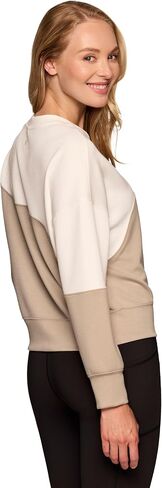 RBX Activewear Scuba Sweatshirt for Women, Colorblock Crewneck Sweater Ultra Soft Lightweight Long Sleeve Pullover Top in Saudi Arabia