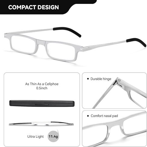 Reading Glasses for Women and Men, Blue Light Blocking Readers Spring Hinge Glasses for Reading Compact with Case in Saudi Arabia