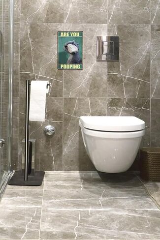 Funny Sign Vintage Tin Metal Sign Retro Wall Art Are You Pooping Shoebill for Bathroom Study Entryway Living Room and Bar Great Gift for Friends 12x8 Inch (Shoebill) in Saudi Arabia
