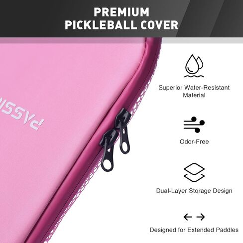 Pickleball Paddle Cover, Paddle Storage Bag with Pockets, Water Resistant Racket Sleeve for Standard & Extended Paddles in Saudi Arabia