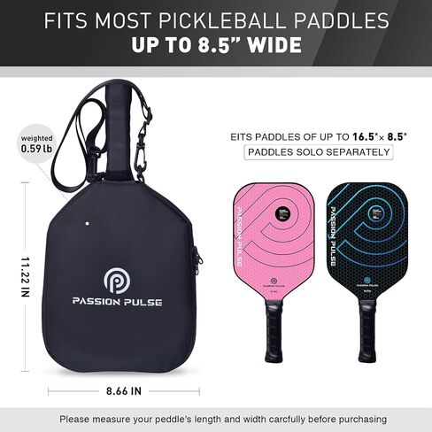 Pickleball Paddle Cover, Paddle Storage Bag with Pockets, Water Resistant Racket Sleeve for Standard & Extended Paddles in Saudi Arabia