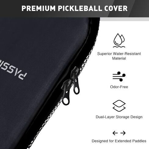 Pickleball Paddle Cover, Paddle Storage Bag with Pockets, Water Resistant Racket Sleeve for Standard & Extended Paddles in Saudi Arabia