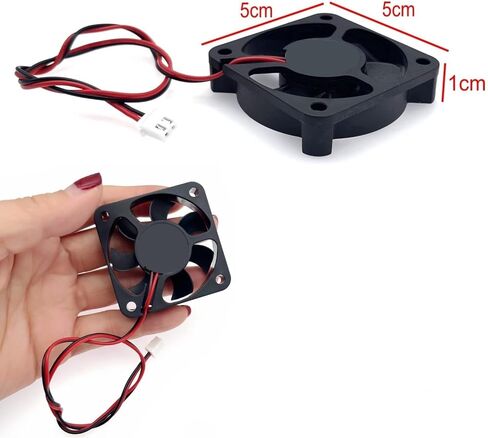 JZK 2pcs 50x50x10mm 2pin DC 12V مروحة تبريد صامتة صغيرة مع أسلاك، 5010 مروحة تبريد صغيرة هادئة 50 مم، 5 سم مروحة DC صغيرة بدون فرش 12V، مروحة طابعة ثلاثية الأبعاد مع موصل كابل in Kuwait