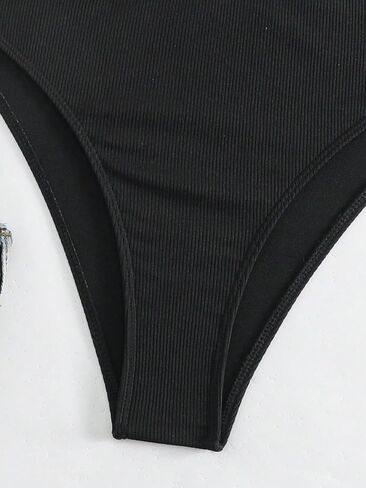 WDIRARA Women's Strapless Swimsuit Scallop Trim Bandeau High Waist Bikini Set Swimwear in Saudi Arabia