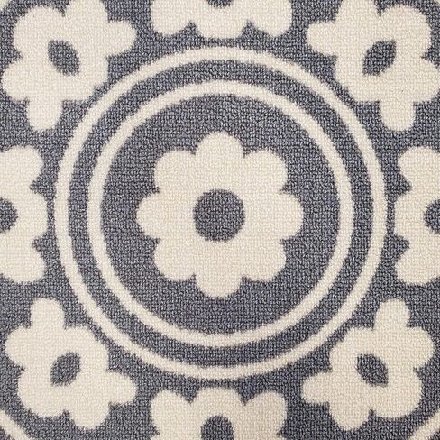 Qute Home European Medallion Non-Slip Rubber Backed Area Rugs & Runner Rug (Grey - Ivory) (2 ft X 6 ft Runner Rug) in Saudi Arabia