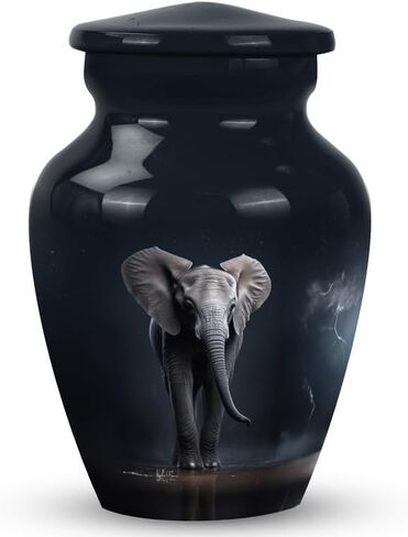 Elephant Walking in Dark - Cremation Urns for Ashes - Human Cremation Urns - 3 Inch - Pack of 1 - Adult Male Urn - Urn for Ashes for Women - Cremation Urns for Adult Ashes - Ashes Keepsake in Saudi Arabia
