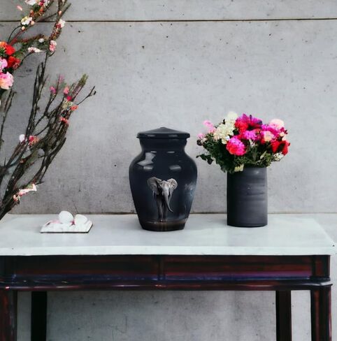 Elephant Walking in Dark - Cremation Urns for Ashes - Human Cremation Urns - 3 Inch - Pack of 1 - Adult Male Urn - Urn for Ashes for Women - Cremation Urns for Adult Ashes - Ashes Keepsake in Saudi Arabia