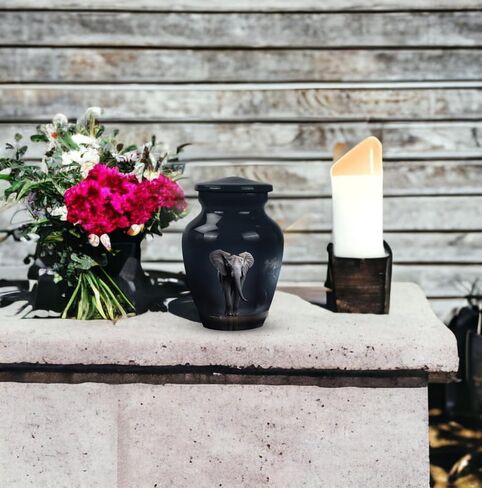 Elephant Walking in Dark - Cremation Urns for Ashes - Human Cremation Urns - 3 Inch - Pack of 1 - Adult Male Urn - Urn for Ashes for Women - Cremation Urns for Adult Ashes - Ashes Keepsake in Saudi Arabia