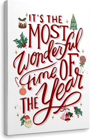 WODMIS Christmas Wall Decor,The Most Wonderful Time Of The Year,Christmas Signs Framed Canvas Wall Art,Inspirational Wall Art,Christmas Decorations For Office Kitchen,Merry Christmas Wall Decor 11x14 in Saudi Arabia