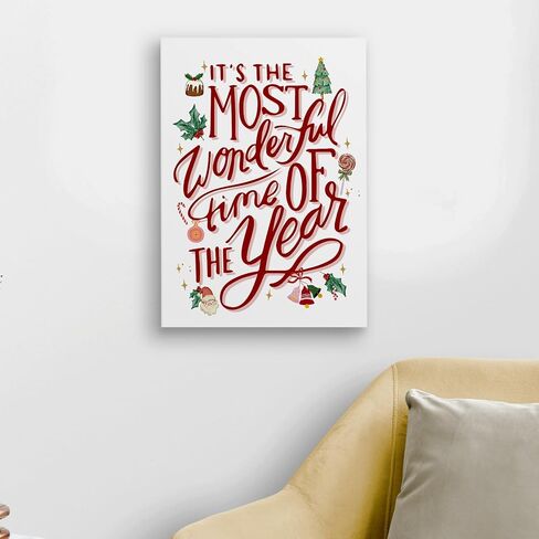 WODMIS Christmas Wall Decor,The Most Wonderful Time Of The Year,Christmas Signs Framed Canvas Wall Art,Inspirational Wall Art,Christmas Decorations For Office Kitchen,Merry Christmas Wall Decor 11x14 in Saudi Arabia