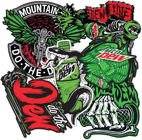 ملصق صبار الصحراء ماونتن ديو Mt Dew ملصق من الفينيل لزجاجة مياه الكمبيوتر المحمول وقصاصات السيارة (النوع 2-3) in Saudi Arabia