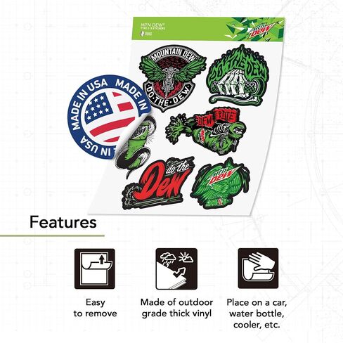 ملصق صبار الصحراء ماونتن ديو Mt Dew ملصق من الفينيل لزجاجة مياه الكمبيوتر المحمول وقصاصات السيارة (النوع 2-3) in Saudi Arabia
