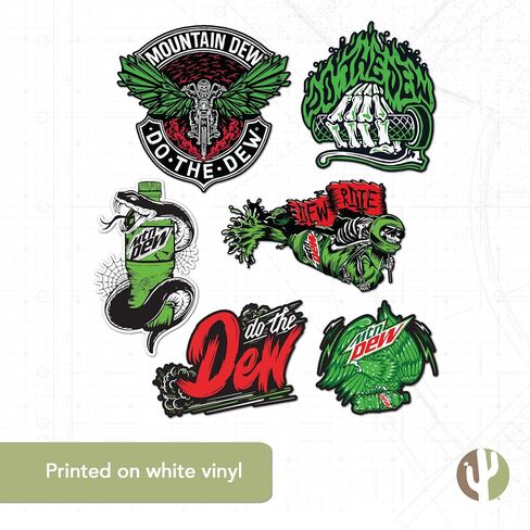 ملصق صبار الصحراء ماونتن ديو Mt Dew ملصق من الفينيل لزجاجة مياه الكمبيوتر المحمول وقصاصات السيارة (النوع 2-3) in Saudi Arabia