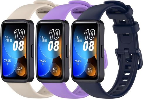 Bands Compatible with Huawei Band 8/Huawei Band 9 Strap Replacement [3 Packs] Sport Silicone Wristbands Huawei Band 9NFC/8NFC Bracelets for Man Woman in Kuwait