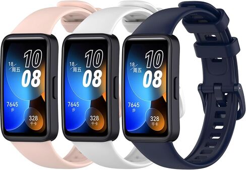 Bands Compatible with Huawei Band 8/Huawei Band 9 Strap Replacement [3 Packs] Sport Silicone Wristbands Huawei Band 9NFC/8NFC Bracelets for Man Woman in Kuwait