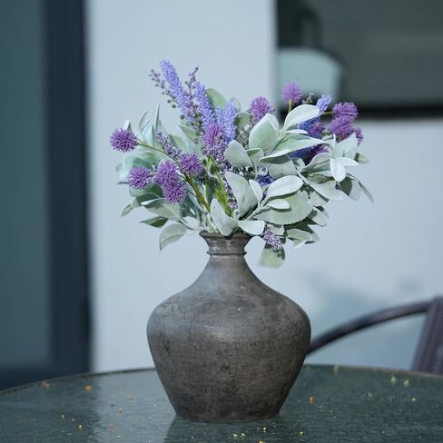 Artificial Lambs Ear Greenery Stems Fake Dusty Miller Stems Flocked Oak Leaves Picks Faux Greenery Flocking Lambs Ear Leaf Bulk Spray for Home Wedding DIY Flower Arrangements in Saudi Arabia