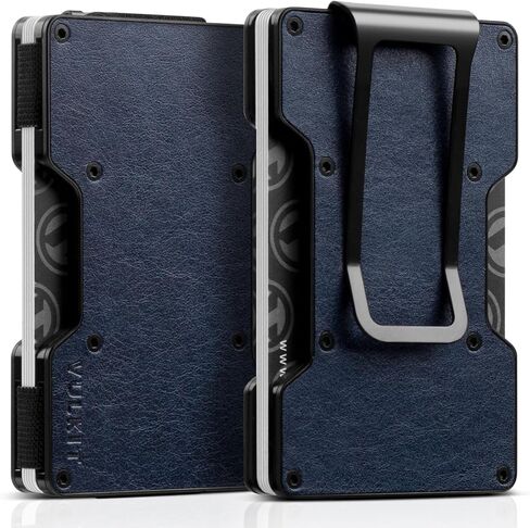 VULKIT Slim Metal Wallet with Money Clip Minimalist Credit Card Holder Business Card Case Front Pocket Wallet for Men (Black) in Kuwait