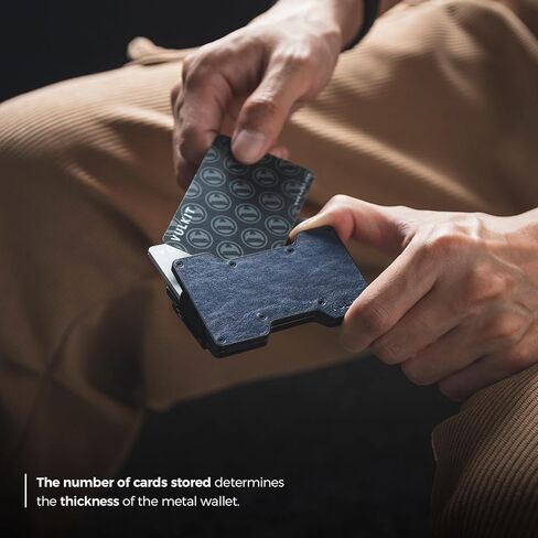 VULKIT Slim Metal Wallet with Money Clip Minimalist Credit Card Holder Business Card Case Front Pocket Wallet for Men (Black) in Kuwait