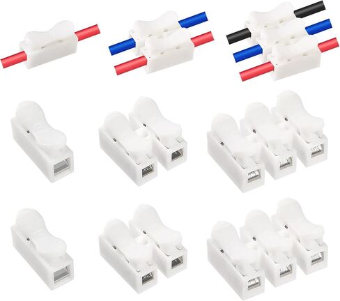 Alinan 60pcs CH1 CH2 CH3 Quick Splice Lock Spring Wire Connector Screw Terminal Barrier Block for LED Strip Light Wire Connecting in Saudi Arabia