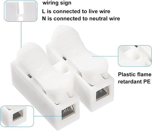 Alinan 60pcs CH1 CH2 CH3 Quick Splice Lock Spring Wire Connector Screw Terminal Barrier Block for LED Strip Light Wire Connecting in Saudi Arabia