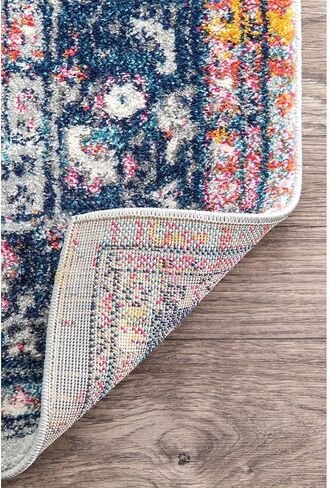 nuLOOM Lilah Vintage Medallion Area Rug, 5x7, Blue in Saudi Arabia