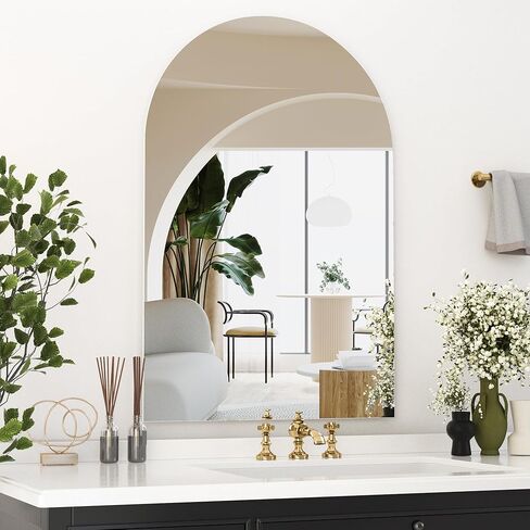 مرآة حمام بدون إطار من Antok Arch، مرآة مثبتة على الحائط مقاس 24 بوصة × 36 بوصة للحمام، مرآة الغرور بدون إطار لغرفة النوم، المدخل، غرفة المعيشة in Kuwait