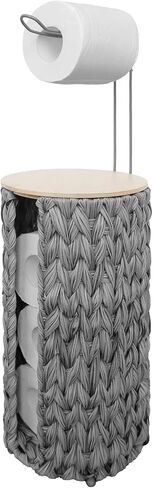 Wicker Toilet Paper Storage with Lid,Rattan Decorative Farmhouse Holder Basket for Toilet Paper,Woven Hyacinth Bathroom 4 Rolls of Toilet Tissue Storage,Free Stand in Saudi Arabia