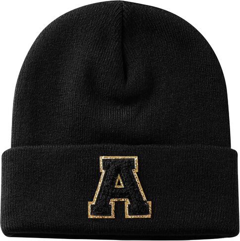 Initial.s Beanie for Women and Teen Girls, Winter Black Beanie Hat, Personalized Gifts for Women in Saudi Arabia