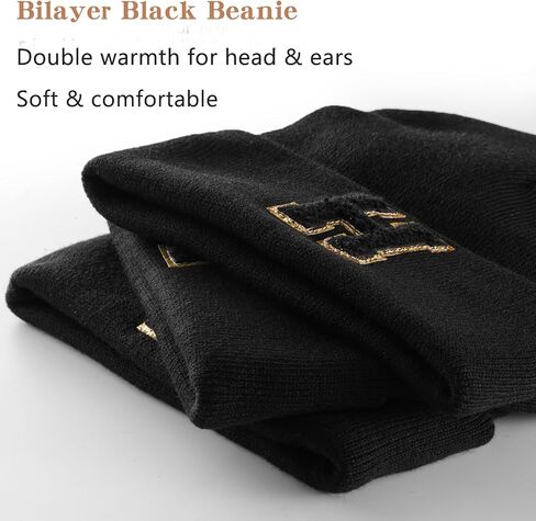 Initial.s Beanie for Women and Teen Girls, Winter Black Beanie Hat, Personalized Gifts for Women in Saudi Arabia