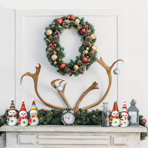 Honoson 5 Pieces 7 Colors Changing Glowing Snowmen Light Christmas Snowman Light Changing LED Night Light Table Decoration with Colorful Hats and Scarves for Home Christmas Party Decoration in Saudi Arabia