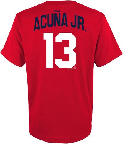 Ronald Acuna Jr. Atlanta Braves MLB Kids Youth 8-20 Official Red Alternate Player Name & Number T-Shirt in Saudi Arabia