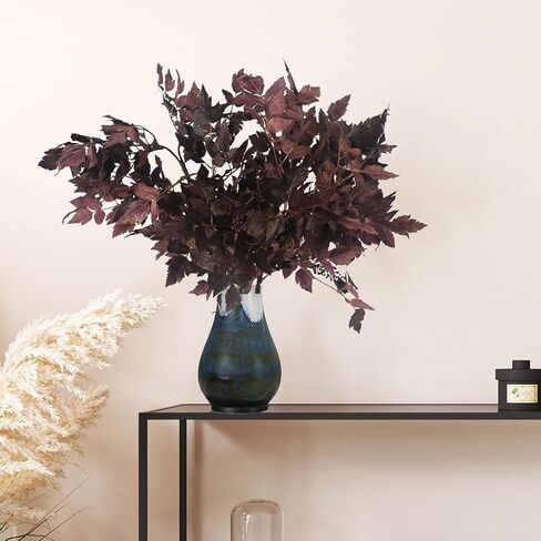 3 Pack Artificial Cimicifuga Plant Leaf 21 inch Faux Plum Cimicifuga Ramosa Leaf Branch Fall Cimicifuga Stems for Home Vase Table Wedding Farmhouse Mantel Harvest Decor(3, 21 inch) in Saudi Arabia