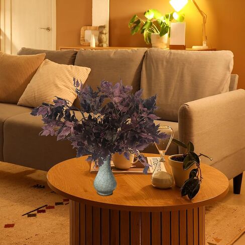 3 Pack Artificial Cimicifuga Plant Leaf 21 inch Faux Plum Cimicifuga Ramosa Leaf Branch Fall Cimicifuga Stems for Home Vase Table Wedding Farmhouse Mantel Harvest Decor(3, 21 inch) in Saudi Arabia